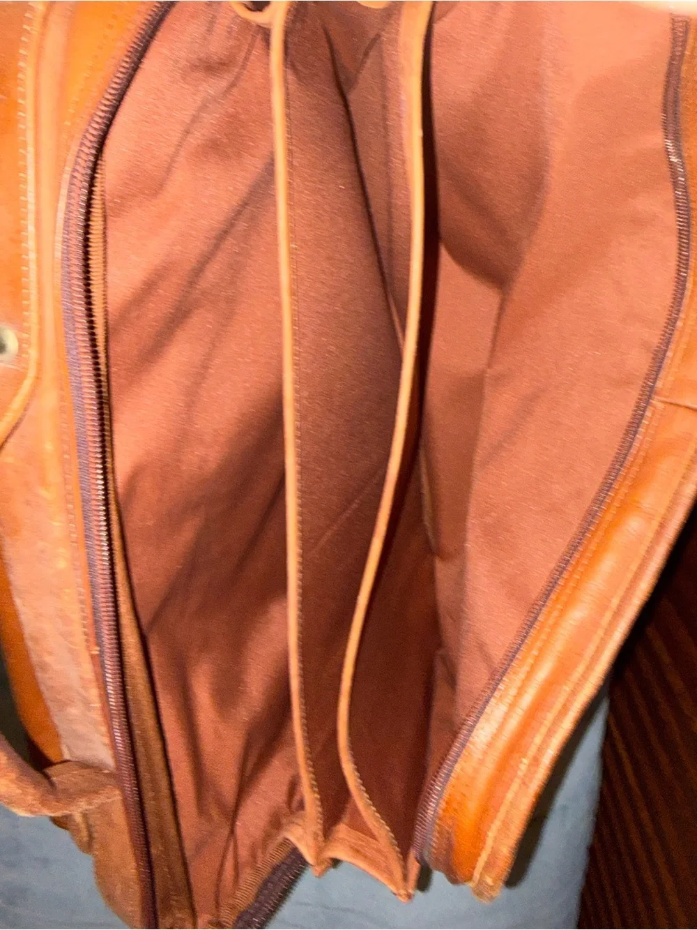 Men's Leather Briefcase Bag in Cognac Brown